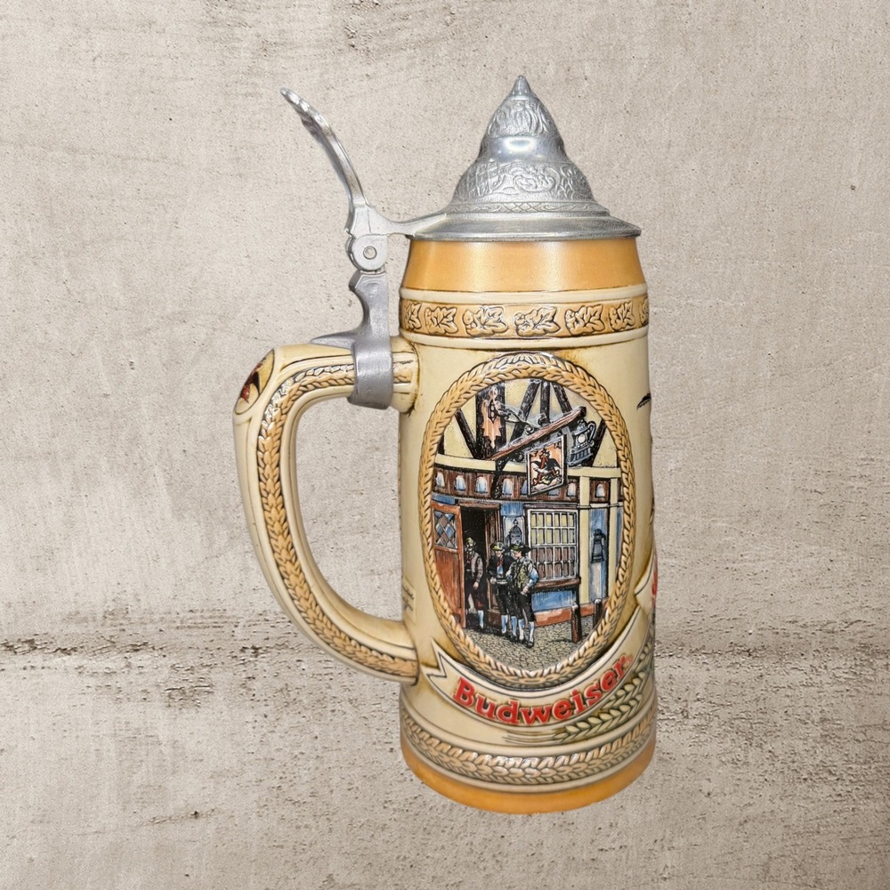 Vintage 1986 Budweiser Lidded‎ Beer Stein Limited Edition Collectible J Series
